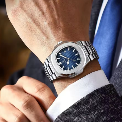 POEDAGAR carré luxe hommes montre-bracelet étanche lumineux Date en acier inoxydable