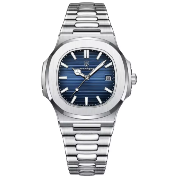 POEDAGAR carré luxe hommes montre-bracelet étanche lumineux Date en acier inoxydable