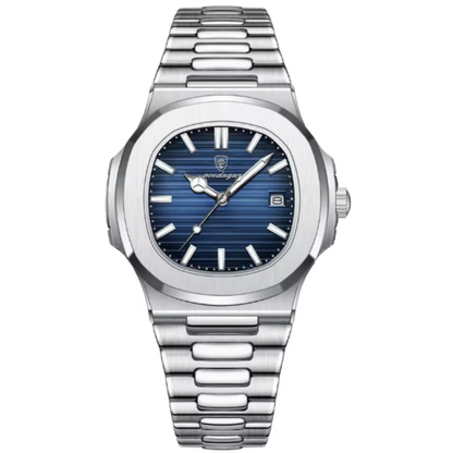 POEDAGAR carré luxe hommes montre-bracelet étanche lumineux Date en acier inoxydable